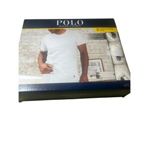 Polo Ralph Lauren Mens‎ 3 Pack Classic Fit Cotton Crew Neck T Shirts White L G